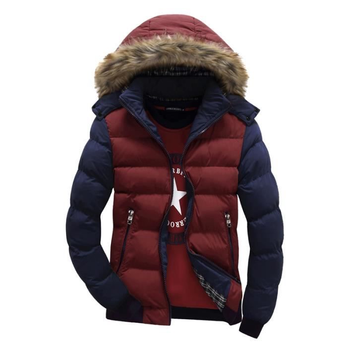 Veste fourrure rouge best sale homme