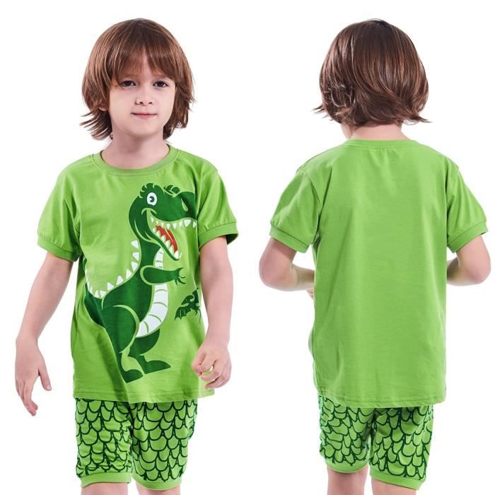 MINTGREEN Pyjama Enfant Garcon Dinosaure Manche Courte en Coton Vert Vert Cdiscount Pret a Porter