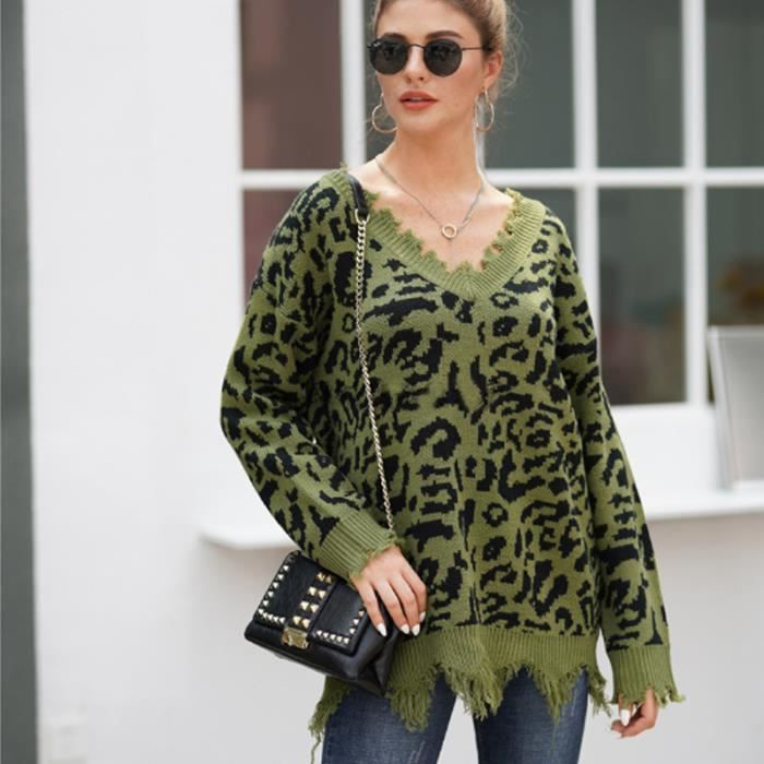 Pull imprime on sale leopard femme