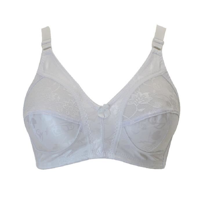 Soutien gorge blanc sans armatures 115E Lingerie femme grande taille