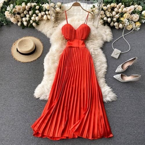 Robe Robe bretelles Spaghetti Sexy rouge jaune noir l gante