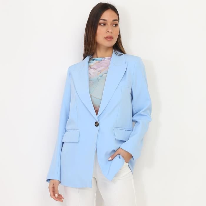 Veste blazer bleu clair oversize Bleu Cdiscount Pret a Porter