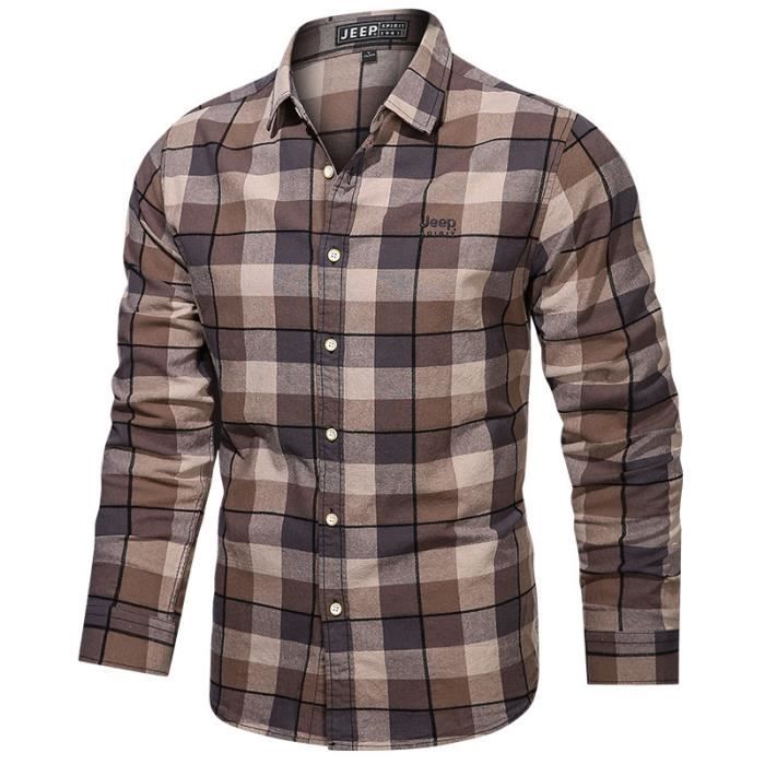 Chemise coton shop carreaux homme