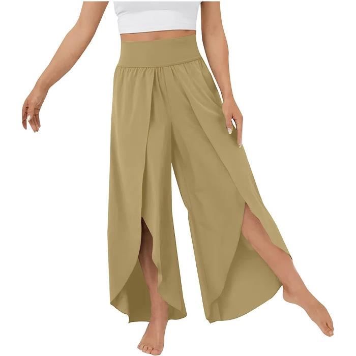 Pantalon fluide sales femme taille haute