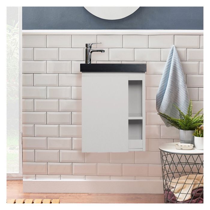 Meuble Lave-Mains Noir Carbone L41 x H53 Lisa