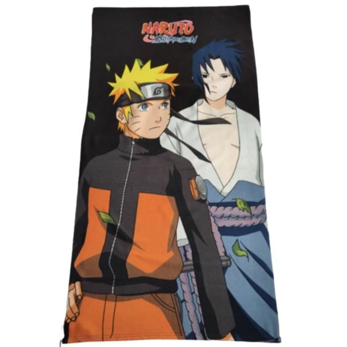 Drap de plage ou serviette de plage Naruto et Sasuke - Couleur:Noir Taille:Taille Unique