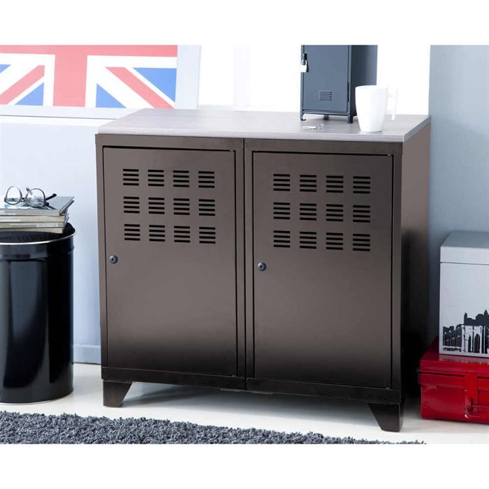 Armoire En Metal 2 Portes Achat Vente Petit Meuble Rangement