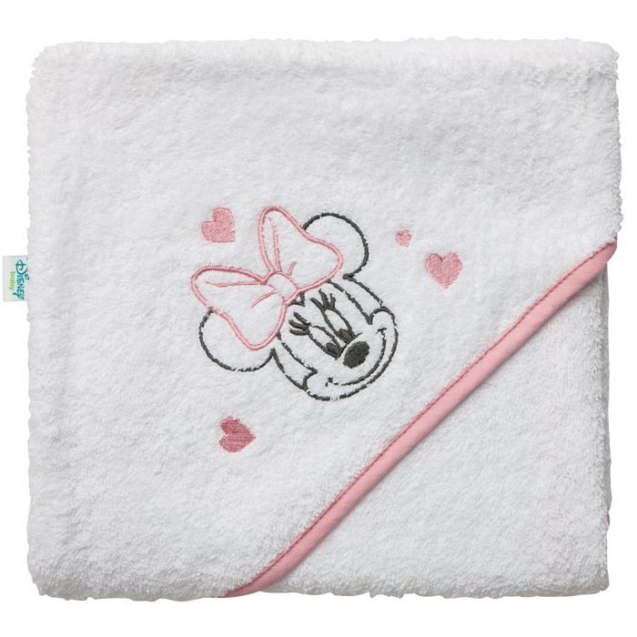 DISNEY Minnie Cape de bain - 80 x 80 cm Blanc/Rose