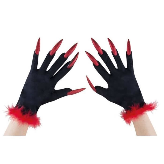 Gants avec faux ongles sorcière Halloween : Deguise-toi, achat de
