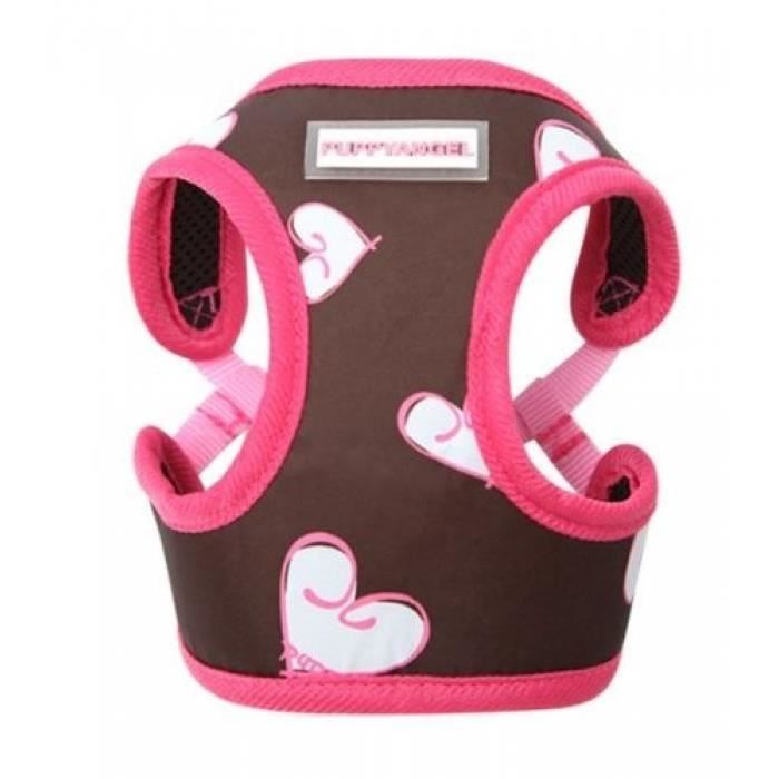 PUPPY ANGEL HARNAIS BASIC HEART CHEST BORDEAUX TAILLE L
