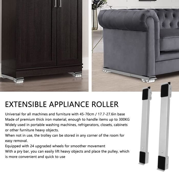 Support à Roulettes Mobile Pour Radiateur électrique - Roues Pivotantes 360°, Cadre Acier Carbone Robuste, Déplacement Facile