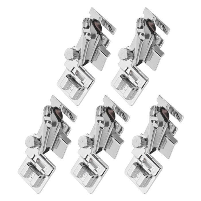 Wisebom 6 Pieds Ourlet Machine à Coudre - Set Pieds Ourlet Roulé 3/4/6mm + 4/8/8/8 Pouces | Acier Inoxydable