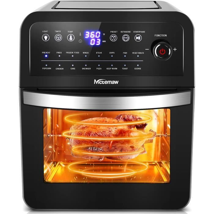 Friteuse à Air 2 Bacs 8L - 1700W, 4 En 1 (friture, Grill, Déshydratation), Sans Huile, Technologie Double Zone, Lave-vaisselle