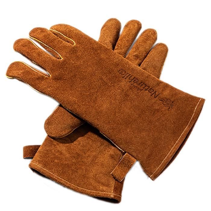 Gants De Barbecue Résistants à La Chaleur - Tissu Ignifugé Deyan - Noir/Rouge - Protection Mains Et Avant-bras