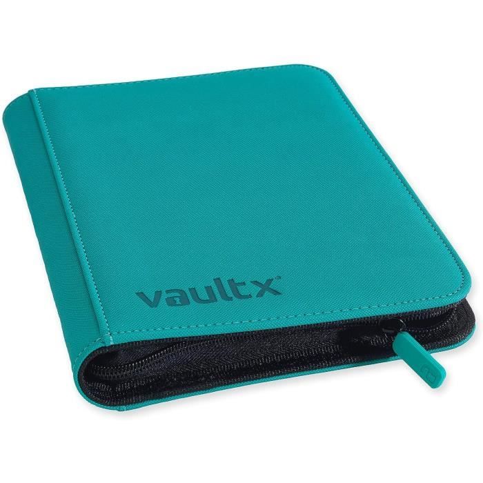 Vault X Classeur à 4 poches pour cartes à collectionner avec fermeture éclair, 160 cartes, matériau Premium Exo-Tec, 20 pages à chargement latéral, classeur pour jeux de cartes à collectionner, sports