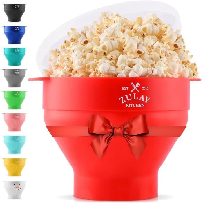 Popcorn Micro-Ondes Original, Fabricant De Popcorn En Silicone, Bol Pliable - Les Plusieurs Couleurs Disponibles (Rouge