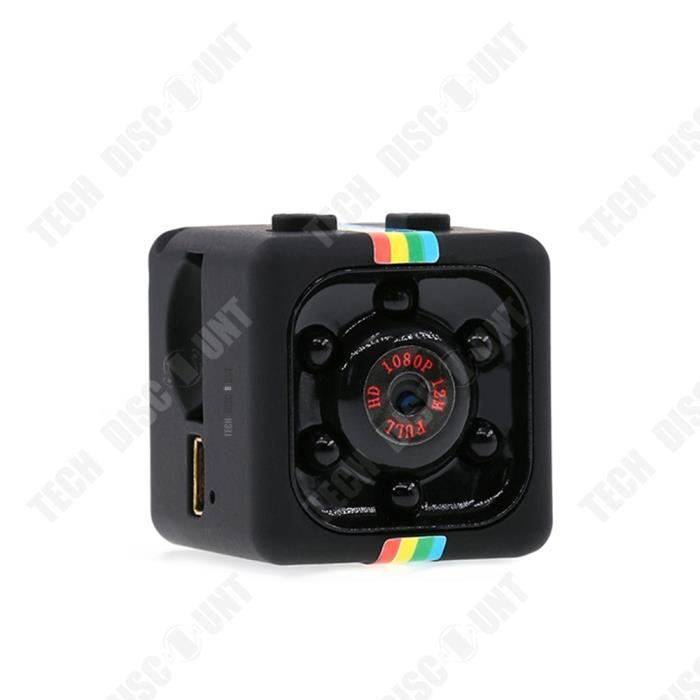 TD® mini caméra 1080P Sports de plein air vision nocturne infrarouge pour la surveillance de la sécurité Stockage sur carte TF noir