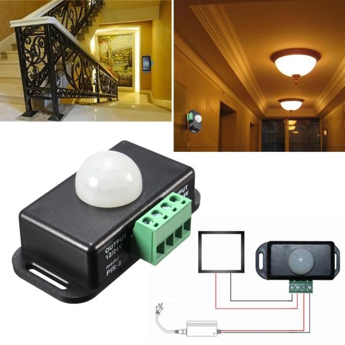 INTERRUPTEUR CAPTEUR A DETECTEUR INFRAROUGE DE PRESENCE POUR LED LAMPE LUMIERE
