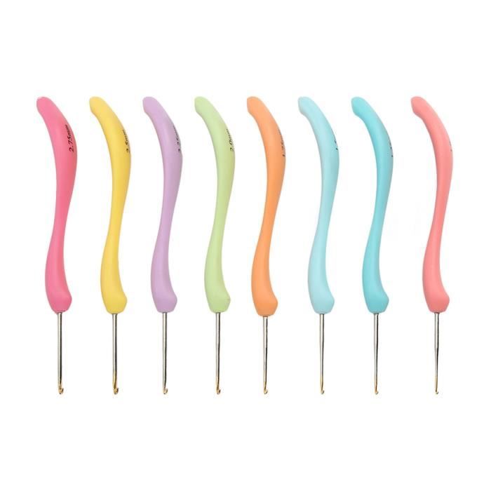 Aiguille à Crochet Ergonomique 5 Mm – Poignée Souple Rouge Pour Un Crochet Confortable, Longueur 14 Cm !