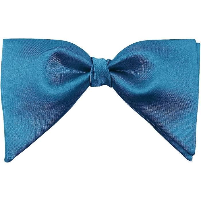 Nœud Papillon Surdimensionné En Brocart Bleu Sarcelle Fait Main - Style Années 70 - Neuf