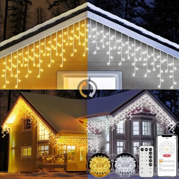 Rideau lumineux 600LED IP44 10M, 8 modes avec timer - Multicolore main image 0