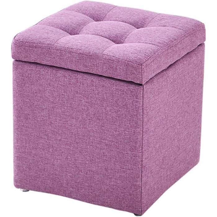 Pouf Coffre De Rangement 40x25x25 Cm - Gris, Tissu Doux, Assise Rembourrée - Pour Jouets, Couvertures, Salon, Chambre - 3