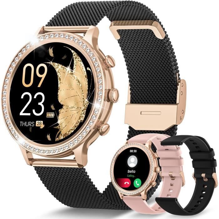 Montre Connectée Femme Avec Appel Bluetooth, Montre Connectée Moniteur