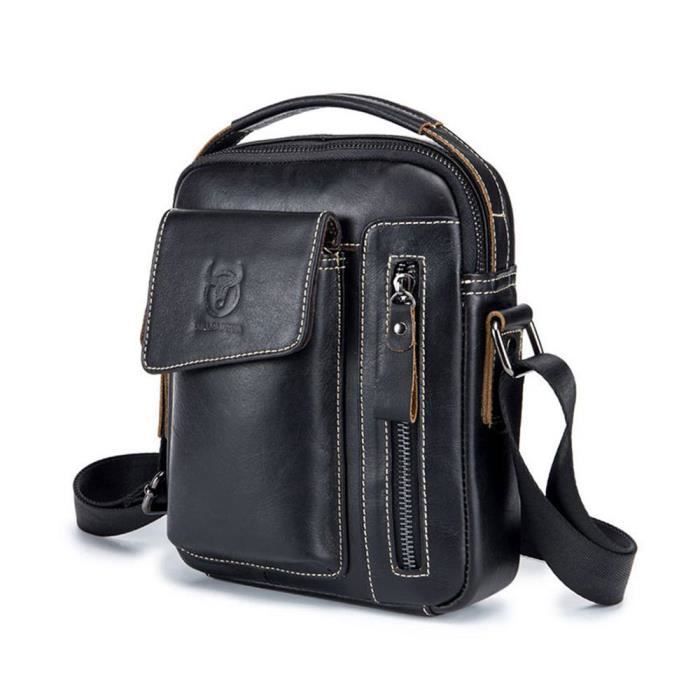 Pochette cuir sales noir homme
