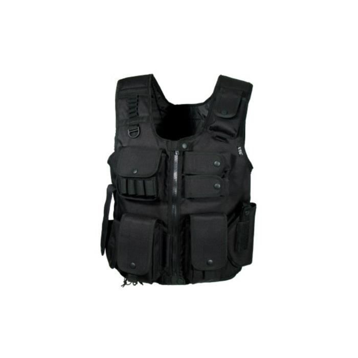 Gilet tactique Noir Swat law enforcement Cdiscount