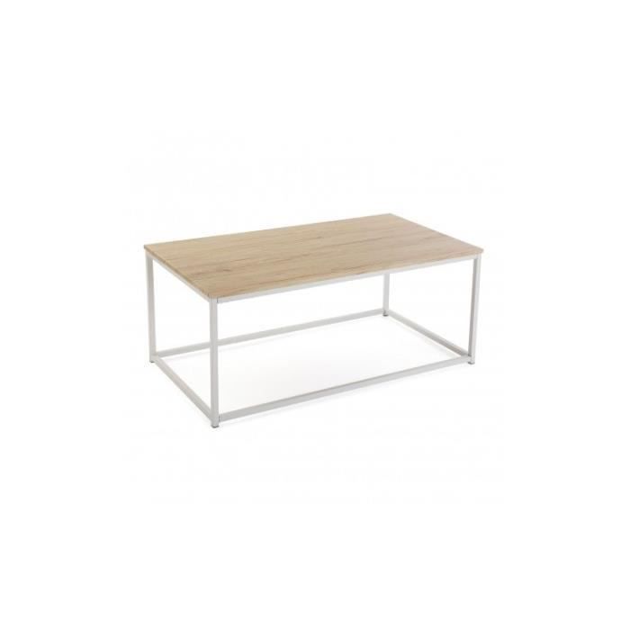 table basse - versa - taline - bois et métal - blanc