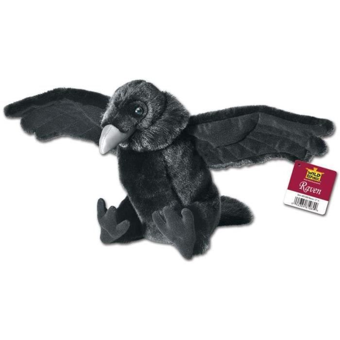 Carl Dick Peluche Corbeau Marionnette 40cm - Marionnette à Main Pour Enfants Et Spectacles