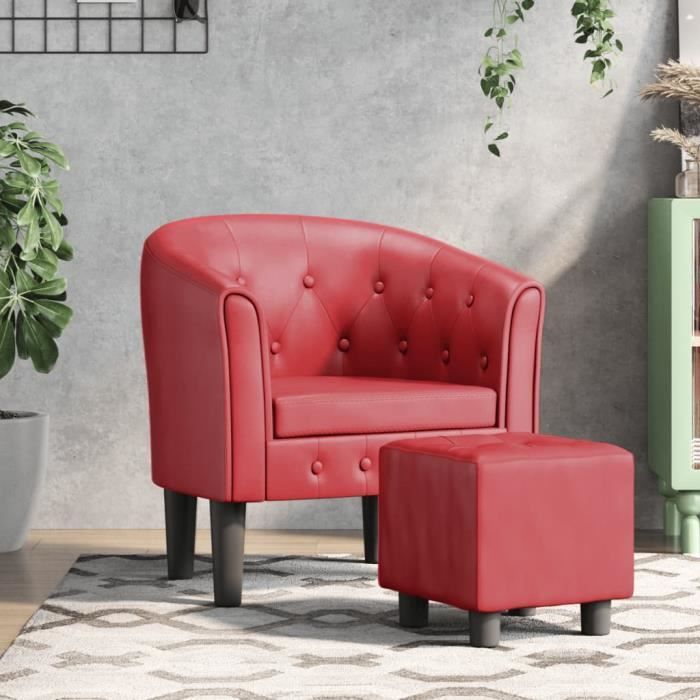yosoo fauteuil cabriolet avec repose-pied rouge bordeaux similicuir ys002 ab356467