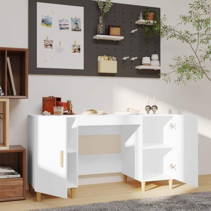 yosoo meubles de bureau - bureau blanc 140x50x75 cm bois d'ingénierie - yos7734920193810 - fhe