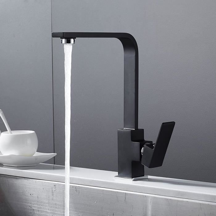 Grand Robinet Mitigeur Noir à Levier Unique Pour Lavabo De Salle De Bain Avec Rotation A 360 Degres 72847169 Grand Robinet Mitigeur Noir à Levier Unique Pour Lavabo De Salle De Bain Avec Rotation A 360 Degres 72847169