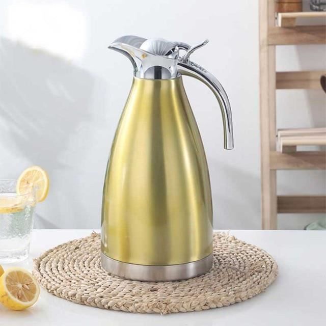 Carafe à Café Thermos Thermique Inox Capacité 2 Litres Préserve l'arôme