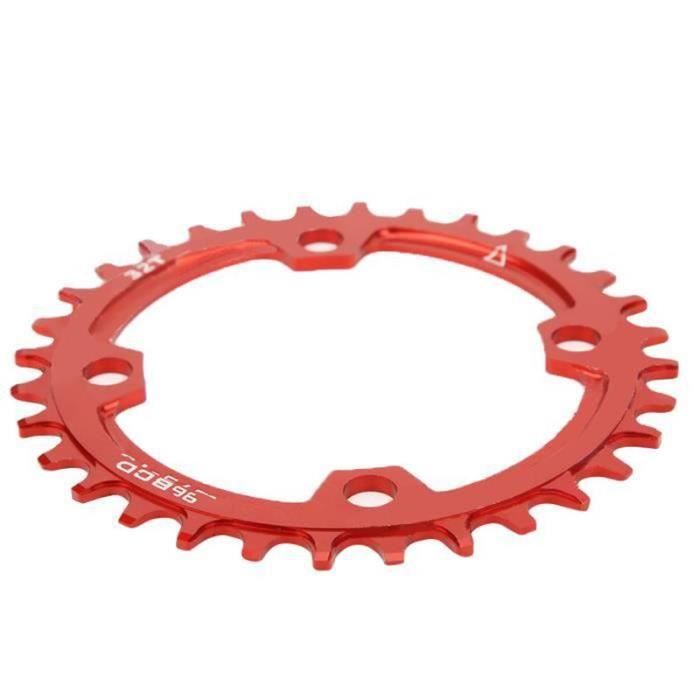Plateau Vélo étroit Inversé 32 Dents - Pour VTT électrique - Compatible Brose - 104mm - Rouge - Neuf