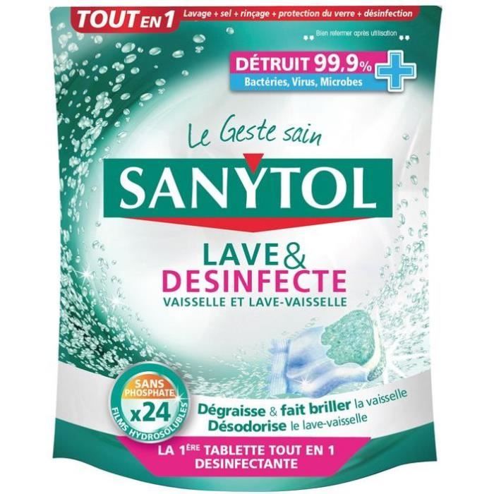 Sanytol 24 Tablettes Desinfectante Lave Vaisselle Tout En Un