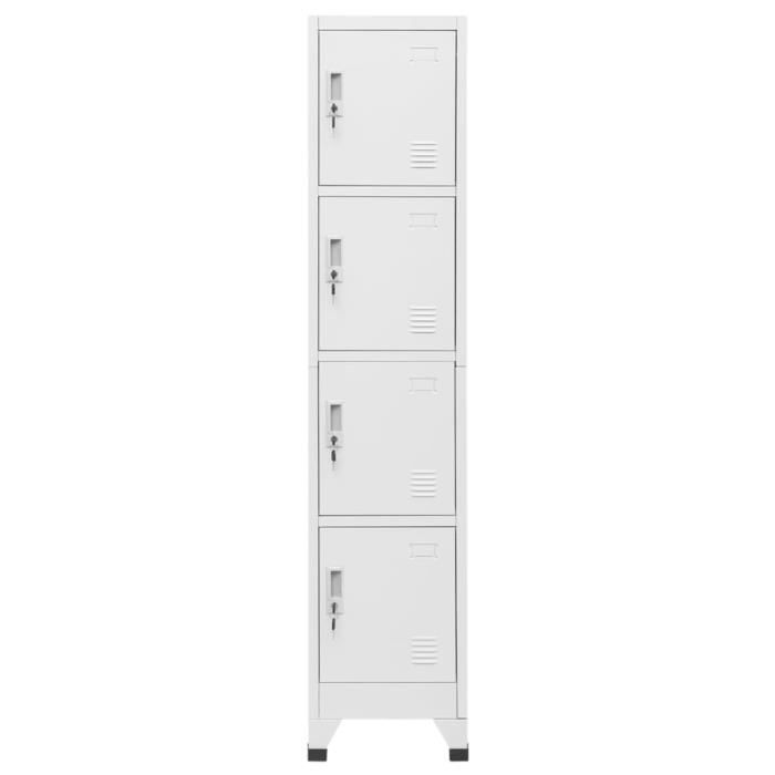 Casiers - ZERODIS - Armoire à casier - 4 compartiments - Acier - 180 cm de hauteur