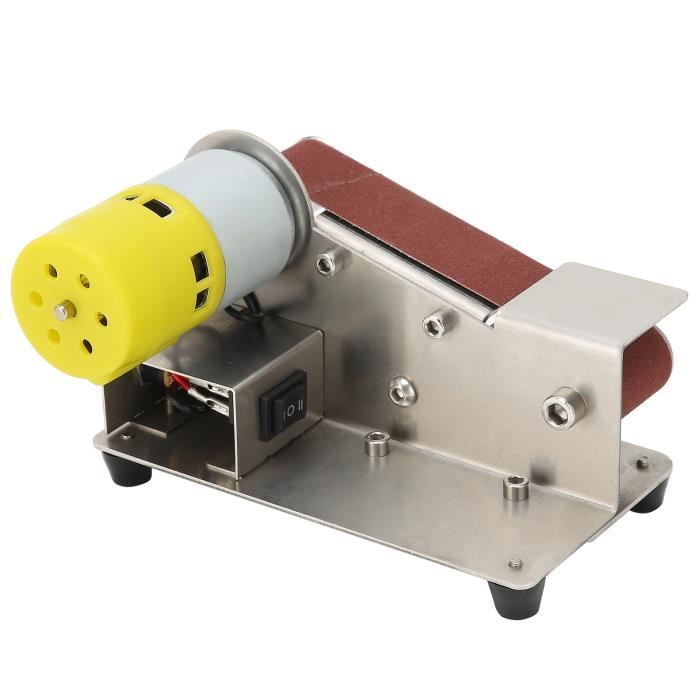 Mini Ponceuse à Bande Électrique D'Établi - 7 Vitesses, Angle Réglable Avec 10 Bandes Abrasives