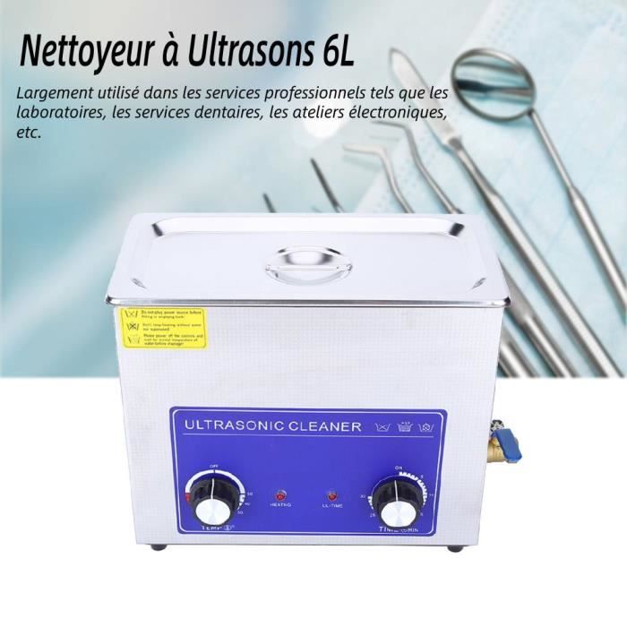 Nettoyeur à Ultrasons Numérique CREWORKS 6L - 600W Avec Chauffage - Panier Inox - Pour Bijoux, Pièces, Outils