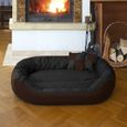 BedDog 4en1 lit pour chien SUNNY, coussin, panier pour chien [XL env. 85x70cm, MOCCA (noir/brun)]-1