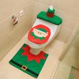 Abattant Wc,Non défini 3 pièces fantaisie Santa couverture de siège de toilette et tapis ensemble de salle de bain décor - Type D-1
