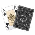 Modiano "CRISTALLO" - Jeu de 55 cartes 100% plastique - format poker - 4 index jumbo Noir-1