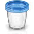 Pot de conservation pour lait maternel réutilisable PHILIPS AVENT SCF618/10 - 10x180ml - Bleu et transparent-1