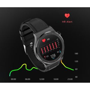 ECG en cuir noir-Bracelet intelligent de glycémie non invasive, montre