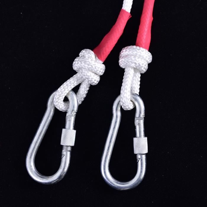Powmag Corde De Sauvetage Avec Mousqueton - Corde Nylon 20m Diamètre 8mm, Haute Résistance, Rouge Pour Camping, Randonnée, Pêche