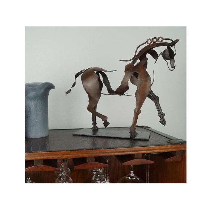 Sculpture de Cheval Creux en Fer forgé, Sculpture en métal Lumineux 3D,  Sculpture à Cheval, décoration de Bureau ( with Light) - Cdiscount Maison
