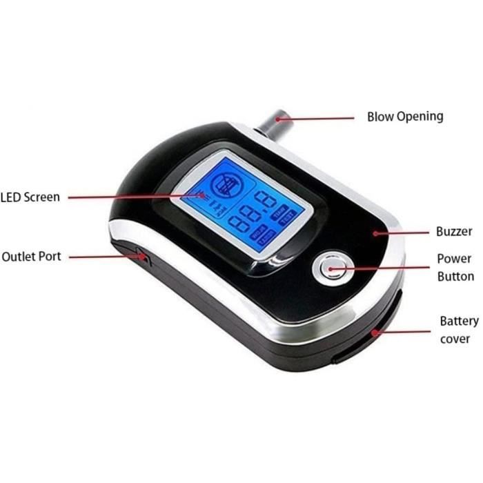 Alcootest sans contact testeur d'alcool avec écran LCD transparent pour