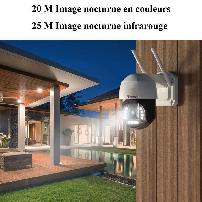 Caméra De Surveillance Extérieure 4G LTE Ctronics 2.5K Double Objectif | Zoom Hybride 10X, Suivi Automatique, Vision Nocturne Couleur 30m | IP66, Sans Wi-Fi, Pour Zones Isolées - 6