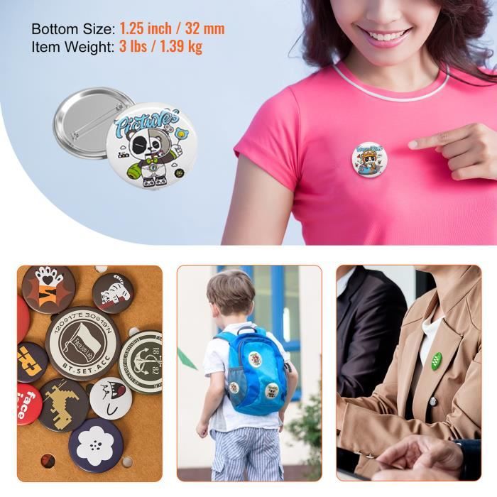 Badge Personnalisé - VEVOR - Consommables Badges Consommables Machine à  Badges à Épingles 32 mm 500 Kits - Cdiscount Jeux - Jouets